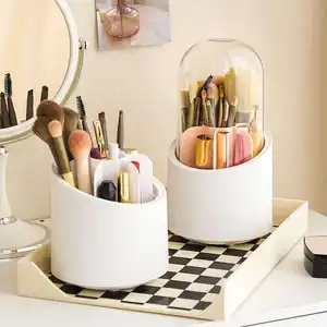 360 Rotation Multi-function Round Makeup Brush Stand Holder Dust-proof Makeup Brush Holder