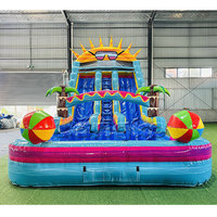 Toboggan de piscine gonflable bleu marbre toboggan gonflable géant toboggan pour adulte
