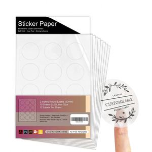 Etiquetas Redondas Precortadas Personalizadas, Etiquetas Adhesivas Circulares de Vinilo Impermeable Imprimibles por Inyección de Tinta, Etiquetas de Papel A4 para Impresoras de Inyección de Tinta y Láser - Product Image 3