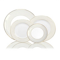Ensemble de tasses à café et soucoupes en porcelaine blanche de luxe 400 ml avec bord doré, écologiques, compatibles thé et café