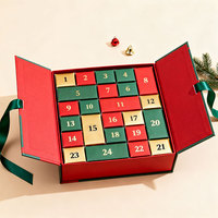 Nouveau Design Calendrier de l'Avent Luxe Tiroirs Rose Doré Tendance Boîte Surprise Double Porte en Papier Rigide Cadeau de Noël Boîte à Maquillage et Bijoux