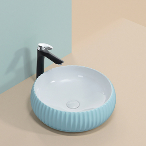 Lavabo en céramique multicolore personnalisé, design moderne à rayures, <span class=keywords><strong>CORONIS</strong></span> 9L, garantie 5 ans, pour salle de bain d'hôtel, lavabo à poser sur comptoir - Product Image 6