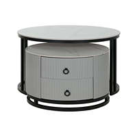 Ensemble de 2 tables basses en pierre frittée 80x80x45 31:8