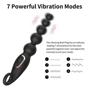 SoulMake Vibrating Anal Beads Butt Plug vibratore anale in Silicone con 7 modalità di vibrazione giocattolo Plug anale impermeabile ricaricabile