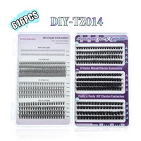 Kit de cils en grappe pour bricolage ventilateur individuel en grappe de faux vison ventilateur en grappe de cils pour bricolage ventilateur en grappe de cils de marque privée prédécoupée