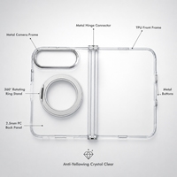 Casing Ponsel Berbahan Metal dengan Desain Baru, Dilengkapi Ring Magnetik Putar 360 Derajat, Bumper TPU, Penyangga PC, Tahan Banting, dan Dapat Dilipat untuk Iphone Duo