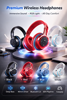 Headset Gaming Nirkabel dengan Mode Latensi Rendah dan Efek Lampu LED