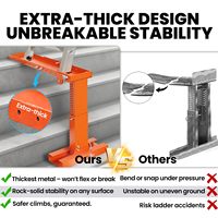 Stabilisateur de marche d'escalier pliable en acier réglable EMBLEM Pro Orange Moderne pour escaliers