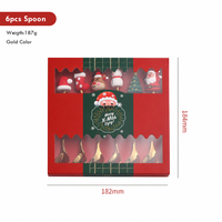 Ensemble de couverts de Noël en acier inoxydable 6 pièces, cuillères et fourchettes dorées et argentées, manche à motif de Noël, coffret cadeau, pour table de fêtes, vente en gros