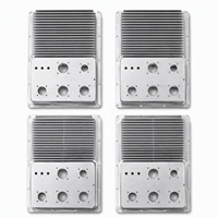 Placas de disipador de calor de aluminio mecanizadas por CNC personalizadas, base perforada, colector, soluciones térmicas de precisión con aletas, OEM ODM
