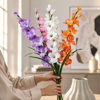 Bunga Gladiolus Buatan Tunggal dari Sutra untuk Dekorasi Pernikahan, Luar Ruangan, Rumah, Properti Fotografi, Grosir