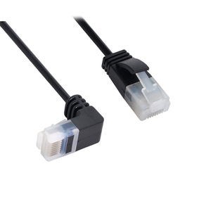 Cable Ethernet Cat6 ultradelgado RJ45 en ángulo A recto, Cable de red UTP, Cable de conexión, LAN Cat 6 de 90 grados para enrutador de ordenador portátil - Product Image 1
