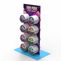 Présentoir personnalisé à 4 niveaux en acrylique pour sachets de nicotine, idéal pour la vente de snus et les boutiques de tabac