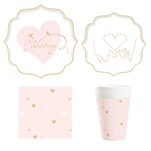 Juego de Platos y Servilletas de Papel para Despedida de Soltera DAMAI para 8 Personas, Vajilla Desechable, Platos, Vasos y Cubiertos para Baby Shower, Fiesta de Té - Product Image 1