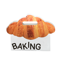 Sac d'Emballage en Papier Personnalisé avec Poignée, en Carton Blanc, pour Pain, Croissant et Dessert, pour Alimentaire et à Emporter