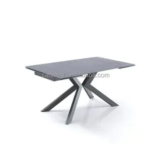 Table à manger rétractable de luxe et moderne, avec Table pliable en aluminium, Table à manger réglable et extensible
