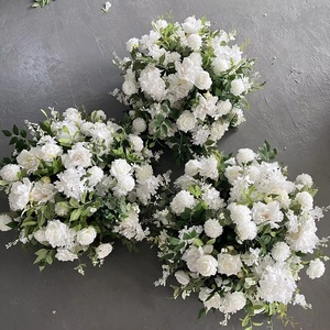 A-FC019แขวนทำจากผ้าไหมสีฟ้าและสีเขียวประดิษฐ์ลูกบอลดอกไม้สำหรับตกแต่งซุ้มงานแต่งงาน - Product Image 5