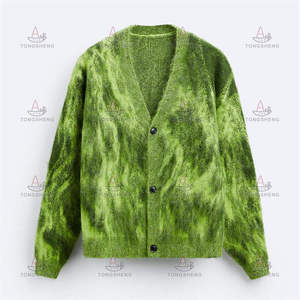 Suéter Cárdigan de Lana Cepillada, con Botones, Cuello en V, Estilo Moderno, Personalizado por el Fabricante OEM, <span class=keywords><strong>para</strong></span> <span class=keywords><strong>Hombre</strong></span> - Product Image 4