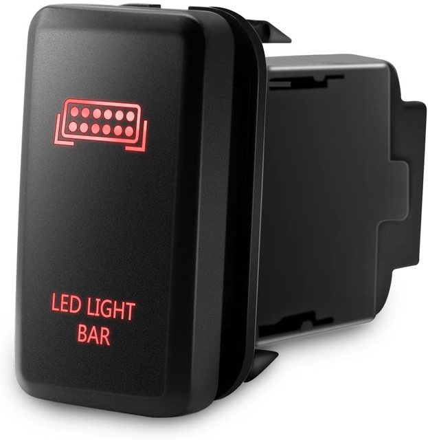 ON-Off LED Light Bar Car Light Switch Backlit Fog Lights Symbol Push Button Switch With Wiring Kit for Toyota