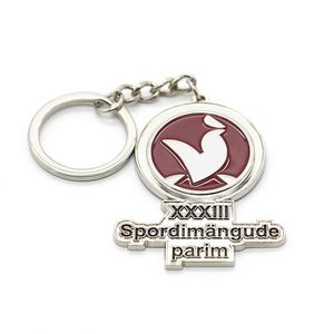 2D 3D <b>Custom</b> Metal <b>Keychain</b> for Promote Gift Earth Design Shiny Silver Color Rotate Key Chain - Product Image 6
