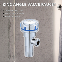 Robinet d'arrêt d'angle en zinc 1/2 pouce, ouverture rapide moderne pour salle de bain