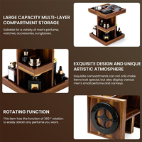 Support de rangement rotatif vintage en bois pour coiffeuse, présentoir à parfums en bois, organisateur pour la décoration de table de toilette