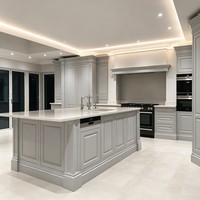 Weiße Laminat-Küchenschränke, Preisgünstiges Schrankset, Apartment-Möbellieferant