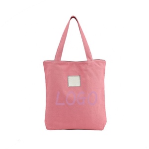Wholesale High Quality Women Fashion Letter Pattern <b>Canvas</b> <b>Tote</b> Bags with Zipper Closure and Custom Printed Logo - Product Image 4