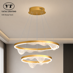 Lustre moderne en métal et acrylique, 57W, LED tricolore, pour salle à manger, salon, villa, hôtel, décoration intérieure - Product Image 1
