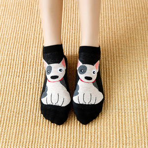 Socquettes courtes en coton pour femmes, <span class=keywords><strong>chaussettes</strong></span> décontractées à motifs d'animaux, chats, chiens, dessins personnalisés, été - Product Image 4