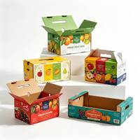 Scatola in Cartone Ondulato Traspirante Riciclabile per Imballaggio di Frutta e Verdura con Stampa Personalizzata