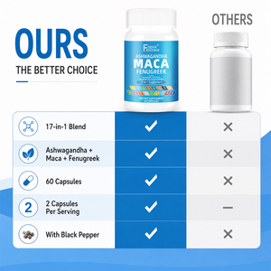 Suplemento Personalizado Shecome de Ashwagandha, Raíz de Maca y Fenogreco para Apoyo Energético en Adultos, Cápsulas Dietéticas de Maca y Fenogreco - Product Image 5