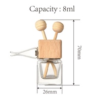 Mini bouteille de parfum de diffuseur de voiture de parfums liquides en verre vide rechargeable de 8ml