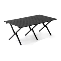 Mesa de pícnic portátil de aluminio ligero plegable rápido altura ajustable almacén de 4 estaciones al aire libre interior Camping comedor