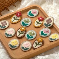 Brodé tricot petite fleur tissu patch mignon ongles perles petit patch bricolage main accessoires broderie tissu patch