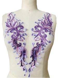 Ecoparty 1 paire de ceintures multicolores à coudre à la main en <span class=keywords><strong>verre</strong></span> avec miroir, fleurs scintillantes en strass, épaules, robe de mariée, patch de bricolage - Product Image 2