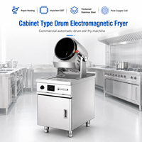 Machine à frire électromagnétique de type armoire commerciale, en acier inoxydable, avec agitateur rotatif automatique, cuisinière wok à rotation 360°, numérique