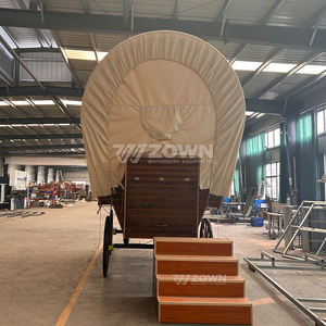 Meilleur prix Glamping Wagon Chariot Tente de camping mobile en bois Chariot en vente pour le camping - Product Image 4