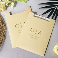 Invitation de mariage de luxe personnalisée, estampage à chaud doré, impression typographique en relief, diverses options d'artisanat disponibles, vente en gros d'usine