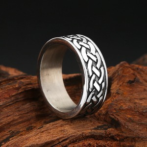 yunnique Viking <b>Men's</b> <b>Titanium</b> Steel <b>Ring</b> Geometric Kettle Knot Pattern Hip Hop Couple Jewelry Gift For <b>Men</b> - Product Image 3