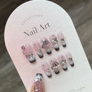 Großhandel Verkäufer Benutzer definiertes Logo Acryl Gefälschte Nägel Künstliche Fingernägel Private Label Falsche Nägel Handgemachte Presse auf Nägeln