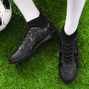 Chaussures de football à tige haute avec semelle en caoutchouc TPU, crampons de sport pour hommes, femmes et enfants, pour terrain synthétique et herbe, intérieur et extérieur - Product Image 6