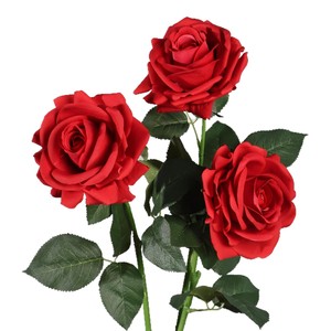 Rosas Artificiales Meng Jie, Flor de Seda Roja, Adorno Decorativo para Boda, Ramo Individual - Product Image 5
