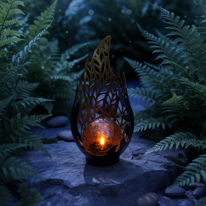 Lámpara <span class=keywords><strong>Solar</strong></span> con Sensor Automático, Estatua de Jardín con Llama, Batería de 600mAh, Cristal, Luz Blanca Cálida, Resistente al Agua - Product Image 2