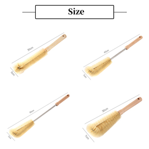 TY en stock Personalización 360 grados giratorio mango de madera largo cepillo de limpieza de botellas de agua cepillo de limpieza de cerdas naturales - Product Image 4