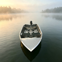 Bateau utilitaire en aluminium de 700 kg de charge utile, 3,3 m, entièrement soudé, résistant à la corrosion, pour la pêche en eau peu profonde, l'aquaculture et les loisirs