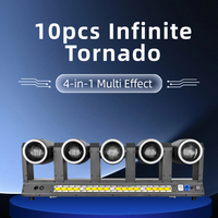 Barre de projecteurs mobiles professionnelle 10 têtes Tornado 360 °   Éclairage de scène à rotation continue DMX RDM activé par le son pour les événements et les concerts