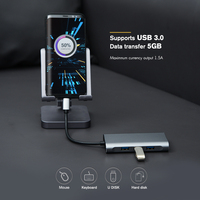 Adaptateur USB-C multi-ports KUMO Type-C vers PD 100W Trois USB 3.0 Double HDMI 4K Station d'accueil 6-en-1 Hub USB-C