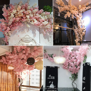 Ramas de flores de cerezo artificiales, arbustos artesanales, arbustos de flores con tallos, Flores Sakura, <span class=keywords><strong>Rama</strong></span> Artificial para decoración de boda - Product Image 6