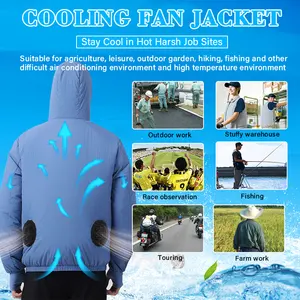 주문 5V 뜨거운 여름 차가운 안락한 빨 수 있는 배터리 전원을 사용하는 공기조화 의류 팬 냉각 재킷